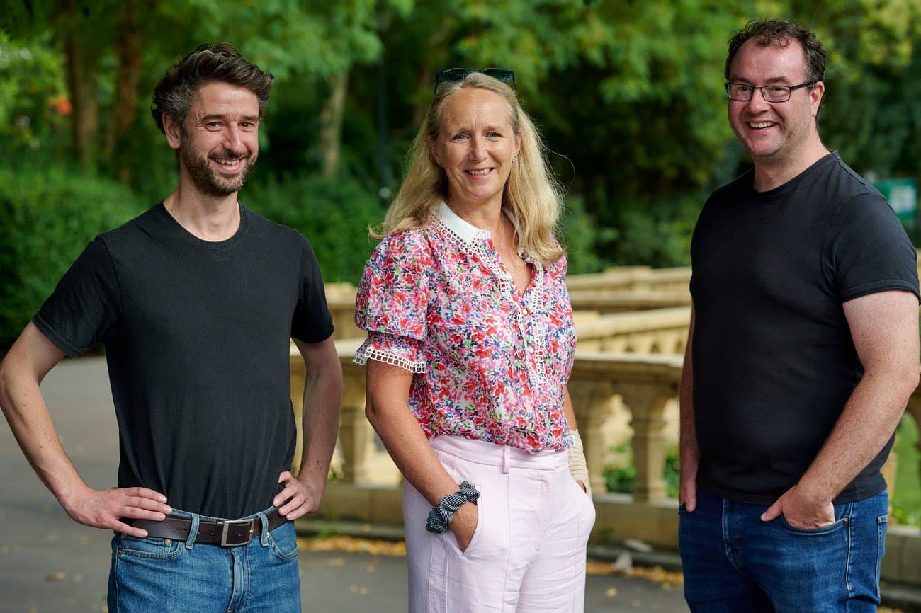 Wedissimo founders Andy Bowker and David Awad-Clark with photographer Millie Pilkington